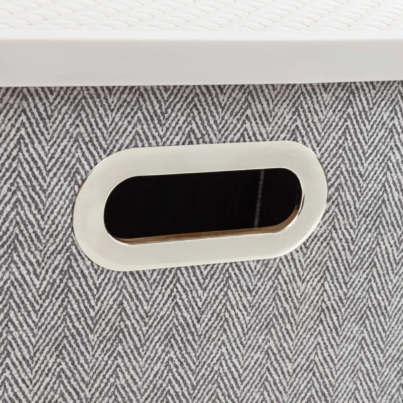 Органайзер-короб для вещей, 38х26 см, с ручками/крышкой, текстиль/пластик, серый, Pedant new, image-1