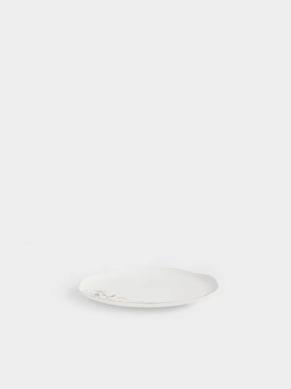 Тарелка закусочная, 21 см, фарфор F, белая, с золотистым кантом, Цыпленок в цветах, Easter, image-3