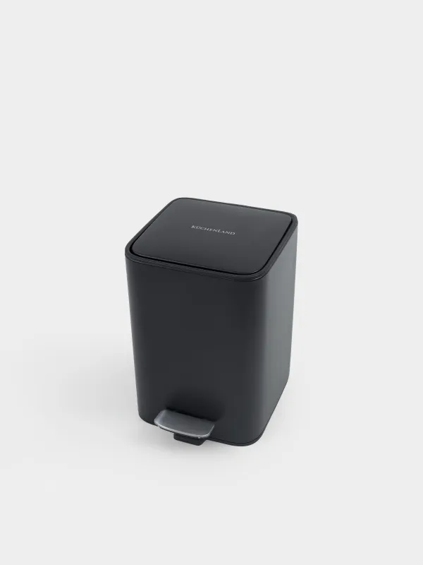 Емкость для мусора, 5 л, с педалью,Total black, image-2