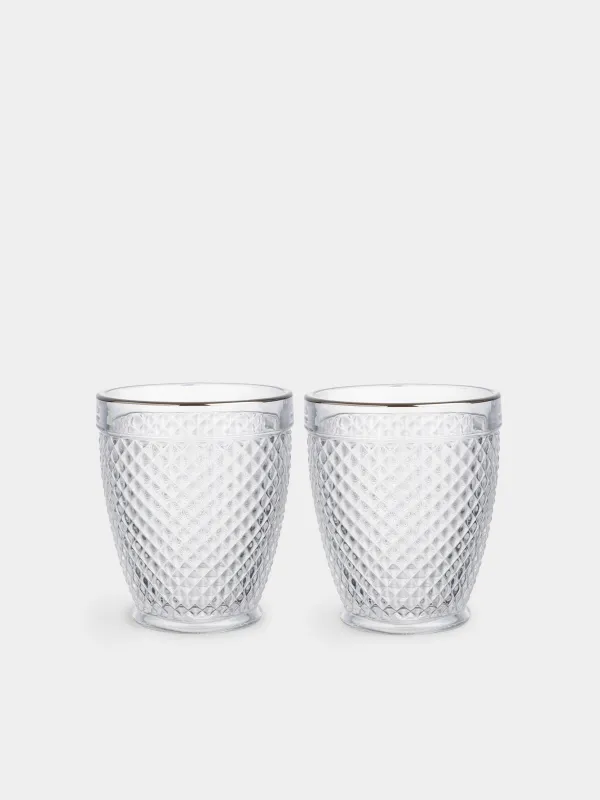Стакан для виски, 300 мл, 2 шт, с серебристым кантом, Verona silver, image-0