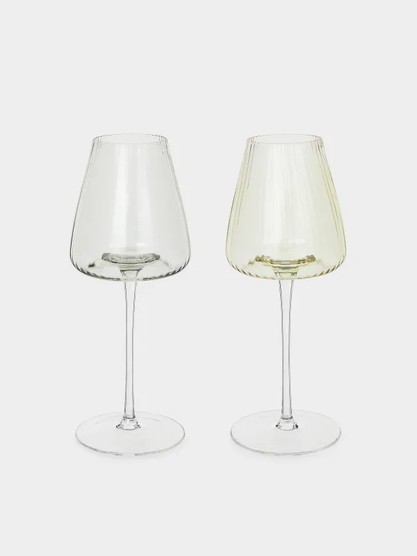 Бокал для красного вина, 480 мл, 2 шт, кристальное стекло, зеленый/желтый, Sorento R color, image-0