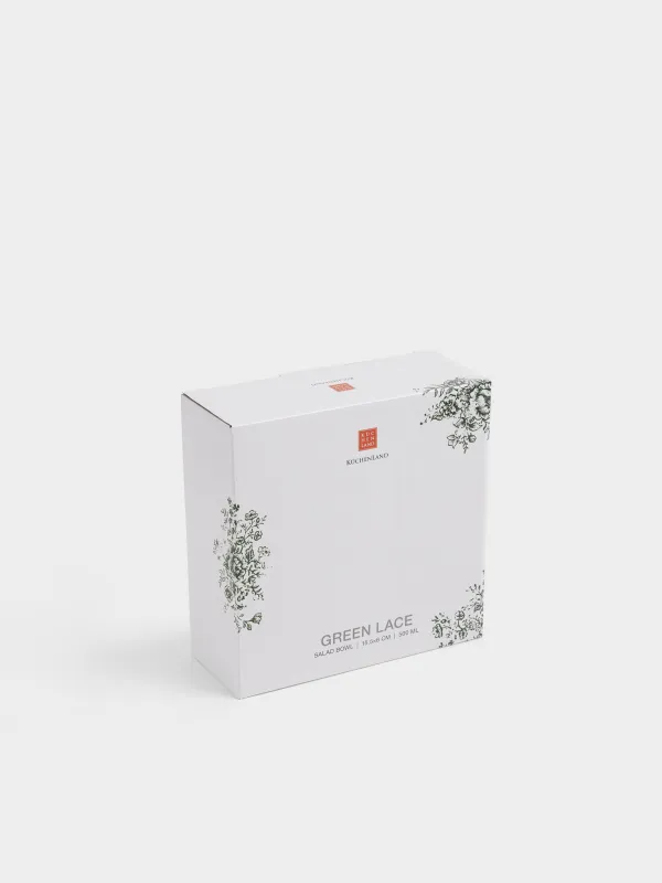 Салатник, 16x6 см, 500 мл, фарфор P, молочный, Зеленые цветы, Green lace, image-5