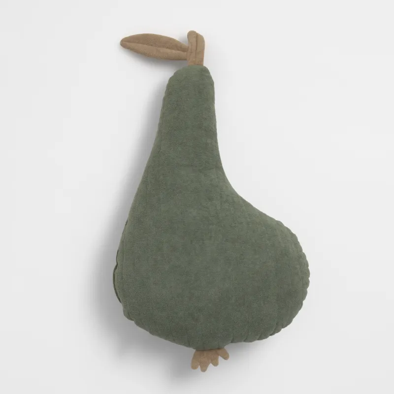 Подушка декоративная, 33x60 см, букле, зеленая, Груша, Boucle figure