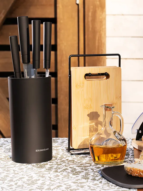 Доска разделочная, 22x14 см, 4 шт, на подставке, бамбук/сталь, прямоугольная, Bamboo, image-10