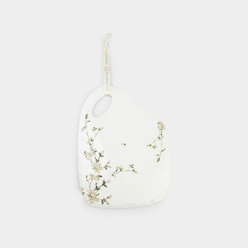 Подставка под горячее, 18х24 см, керамика/пробка, белая, Цветы, Florin