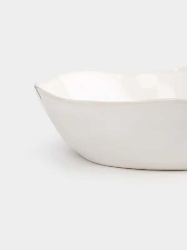 Салатник, 21х5 см, 770 мл, керамика, белый, Неровный край, Bumpy, image-4
