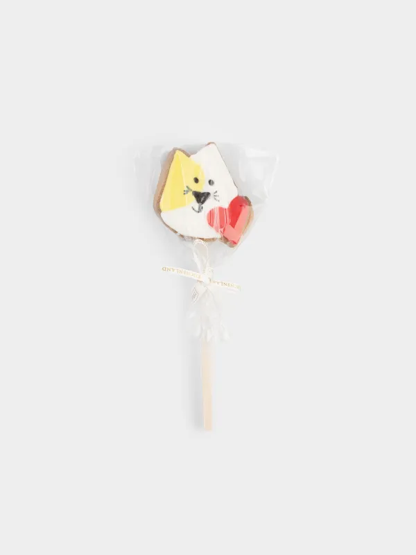 Пряник, 40 гр, глазированный, медовый, на палочке, белый, Котик, Prani, image-3