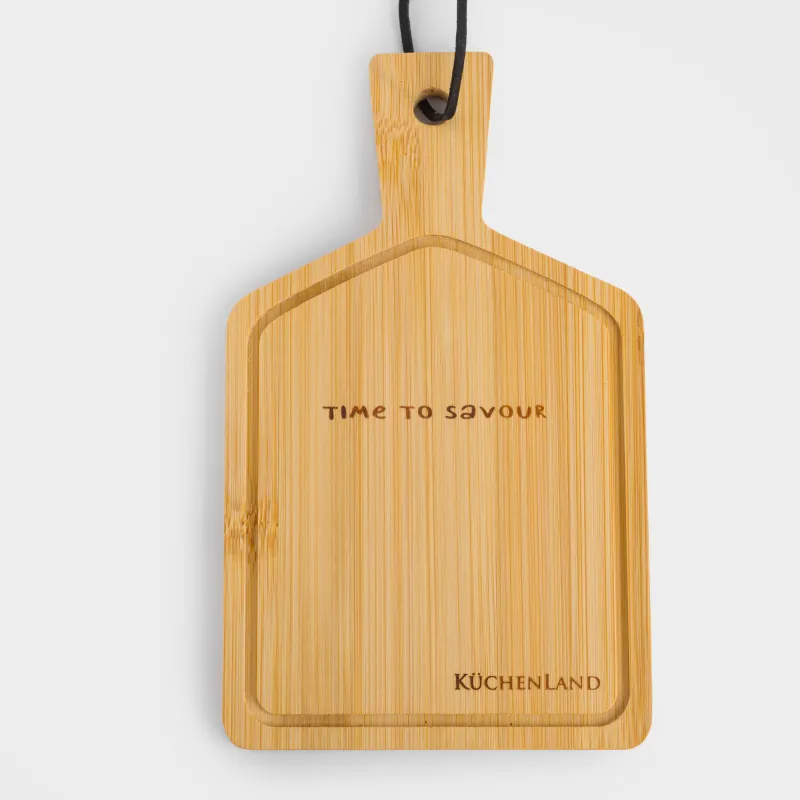 Набор для сыра, 3 пр, доска-блюдо с ручкой, сталь/бамбук/пластик, Cheese, image-1