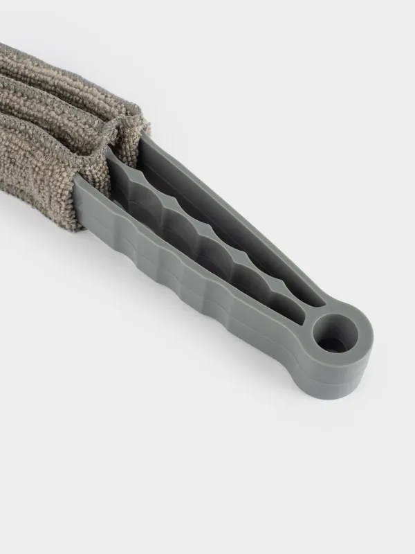 Щетка для чистки жалюзи и радиаторных батарей, 21х6 см, микрофибра/пластик, серая, Clean, image-5