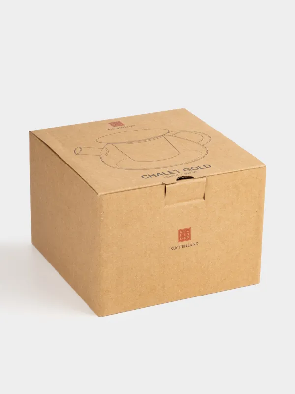 Чайник заварочный, 600 мл, стекло Б/сталь/керамика, золотисто-молочный, Chalet gold, image-4