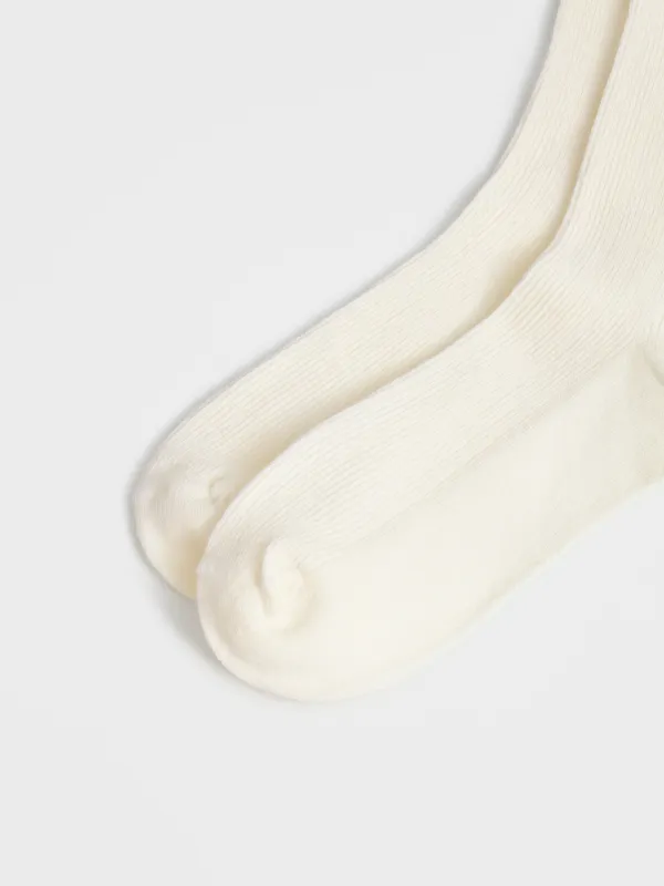 Носки женские, в рубчик, молочные, Rib basic, image-3