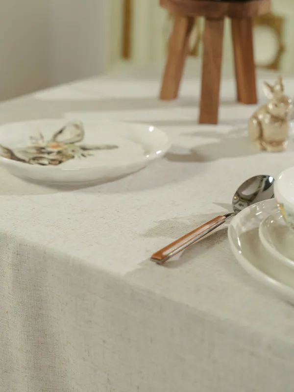 Скатерть, 170х250 см, полиэстер/лен, бежевая, Hemstitch, image-8