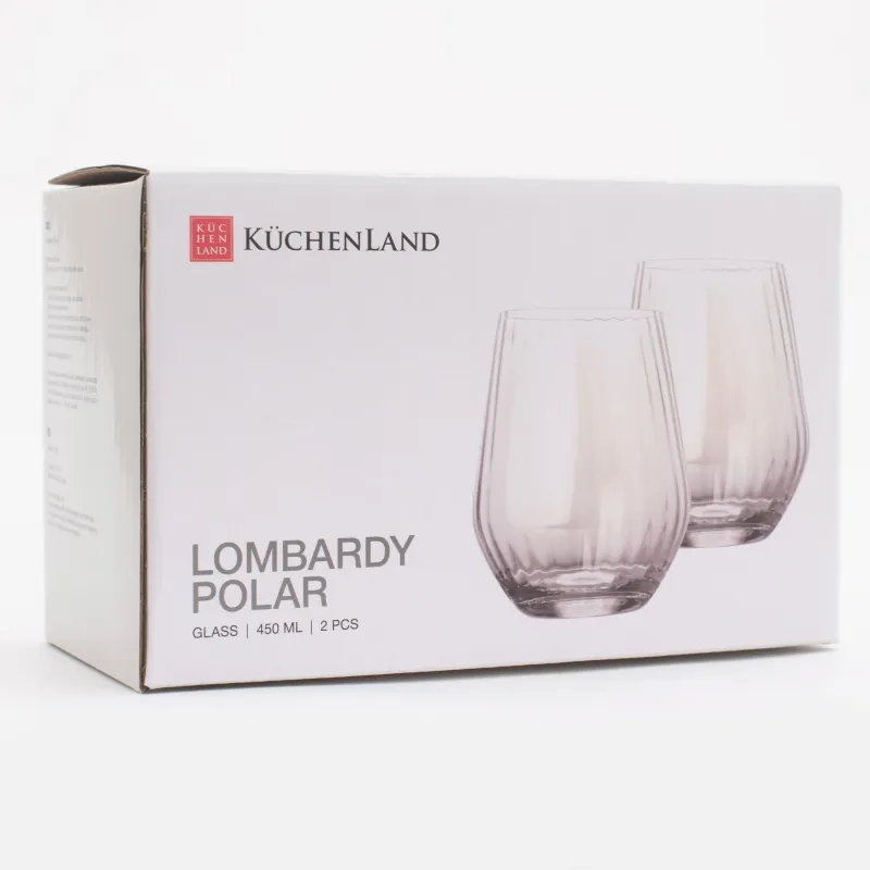 Стакан, 11 см, 450 мл, 2 шт, стекло, перламутр, Lombardy R polar, image-5
