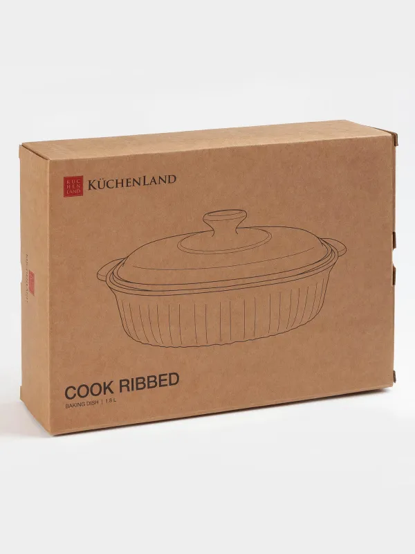 Форма для запекания, 27х19 см, 1,8 л, с крышкой, Cook ribbed, image-9