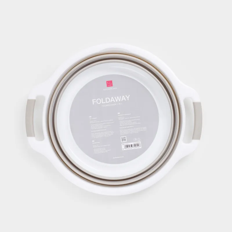 Таз складной, 22 л, пластик/резина, серо-бежевый, Foldaway, image-6