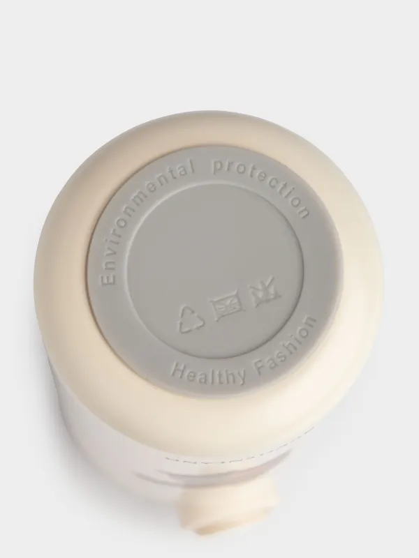 Термос детский, 320 мл, с трубочкой, сталь/пластик, бежевый, Обезьянки, Cute vessel, image-4