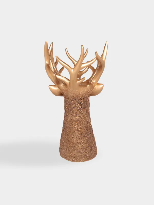 Ваза декоративная, 40 см, Голова оленя, Deer gold, image-2