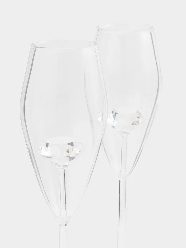 Бокал для шампанского, 210 мл, 2 шт, стекло Б, Кристалл, Crystal shape, image-2