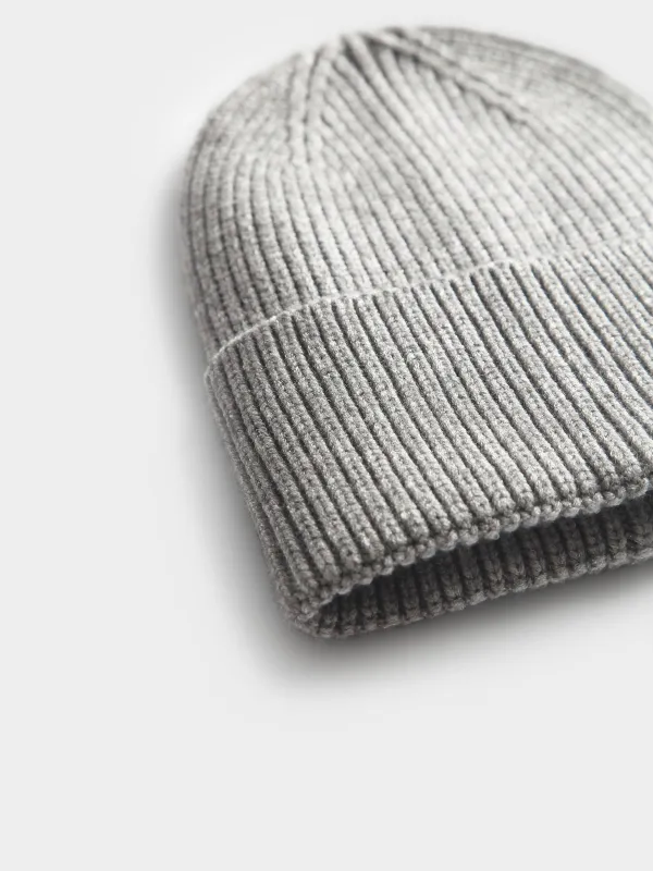 Шапка-бини с отворотом в рубчик, Knitting, image-1