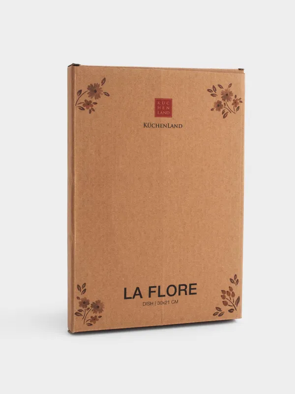 Блюдо, 30х21 см, фарфор N, овальное, белое, Винтажные цветы, La flore, image-3