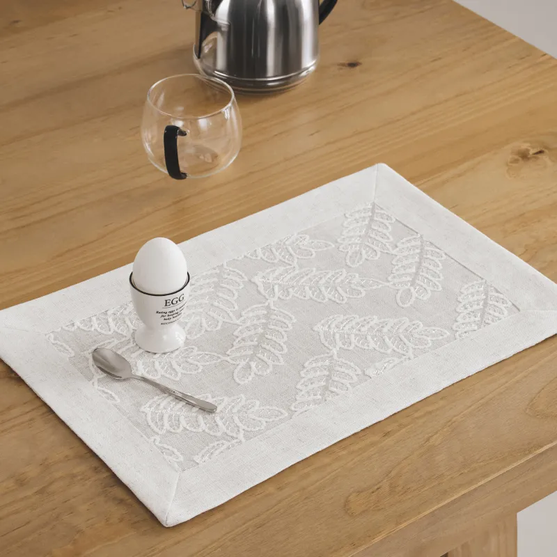 Салфетка под приборы, 30х45 см, полиэстер, прямоугольная, молочная, Листья, Fall foliage