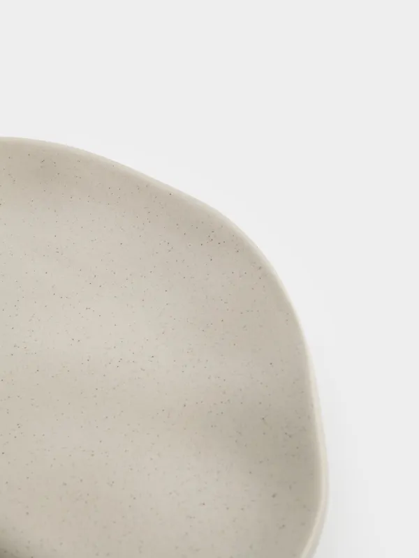 Тарелка закусочная, 22 см, керамика K, бежевая, Мятый эффект, Crumple creme, image-3