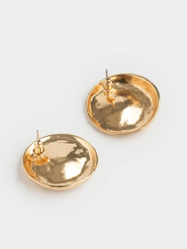 Серьги-пусеты, 3 см, 2 шт, металл, золотистые, Jewelry, image-1