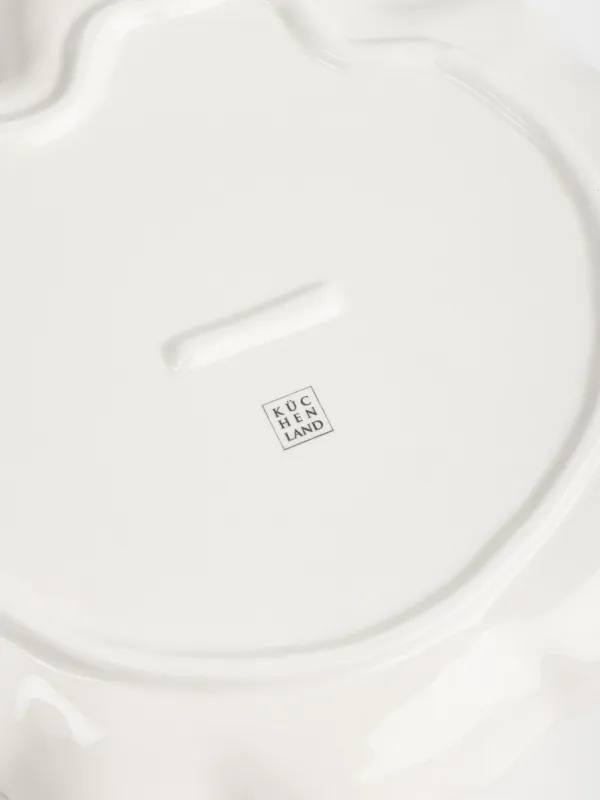 Тарелка закусочная, 24 см, керамика D, молочная, Волнистый край, Crumple, image-4