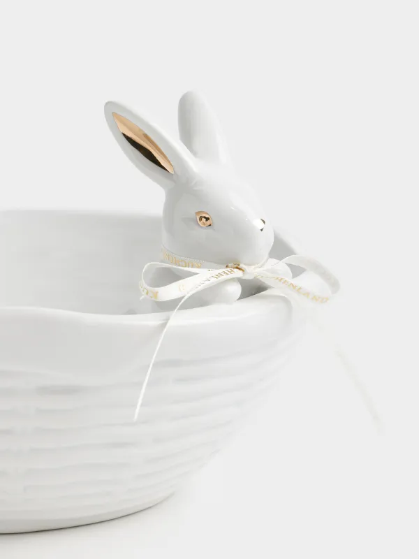 Салатник с декором, керамика D, Rabbit gold, image-2