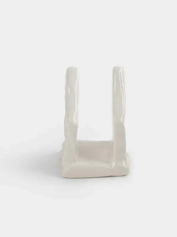 Салфетница, 8 см, керамика, молочная, Дом, Snow sparks, image-2