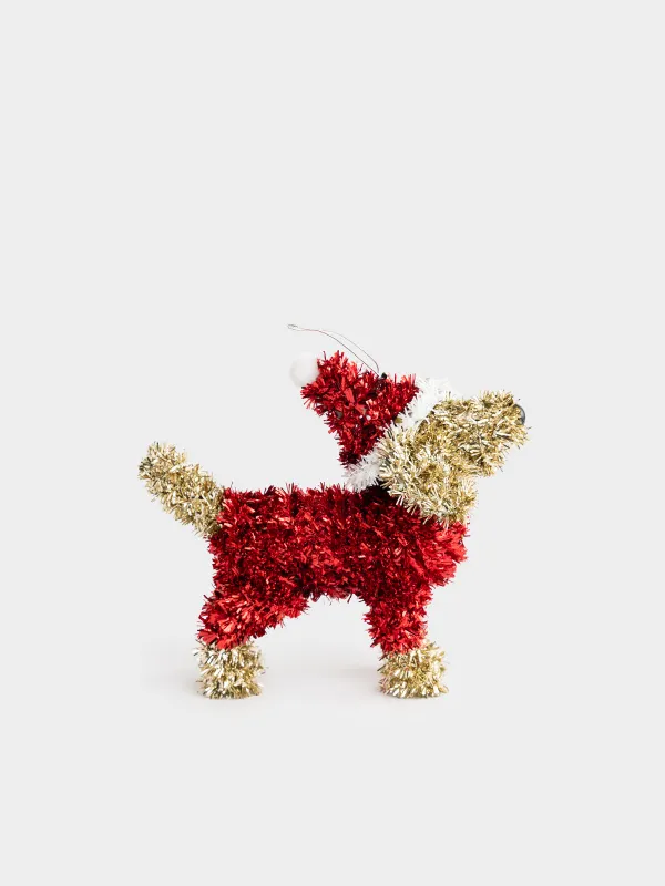 Игрушка елочная, 16х15 см, Собака, Tinsel christmas, image-1