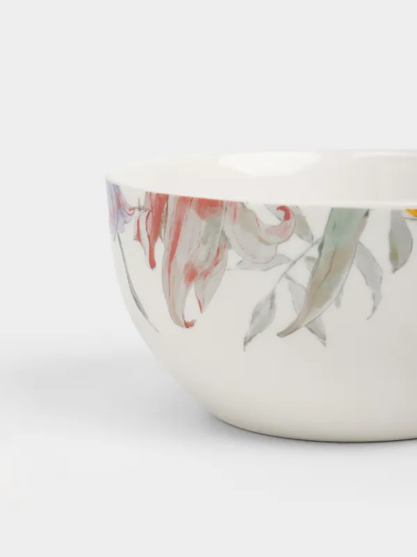 Пиала, 14x8 см, 620 мл, 2 шт, фарфор P, белая, Пастельные цветы, Pastel flora, image-2