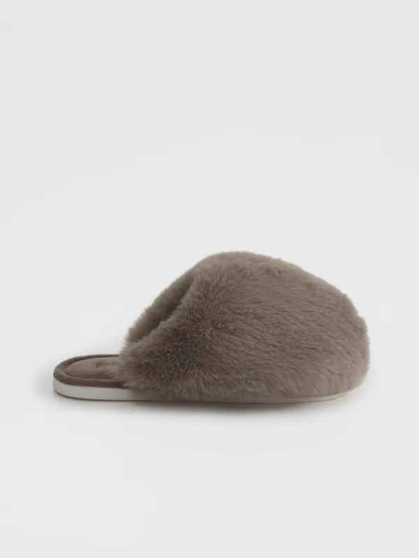 Тапочки домашние, коричневые, Bushy, image-0