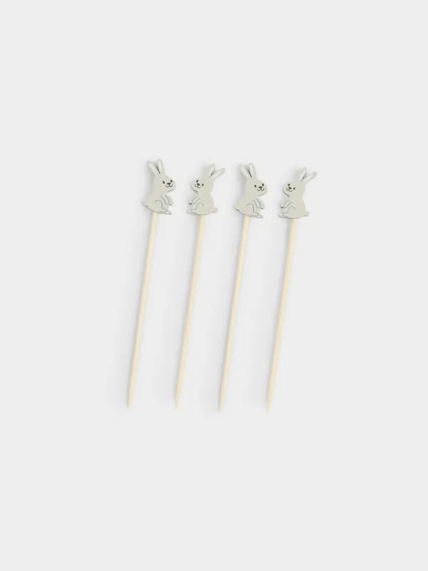 Шпажка для канапе, 9 см, 20 шт, бамбук, серая, Кролики, Elegant details, image-0