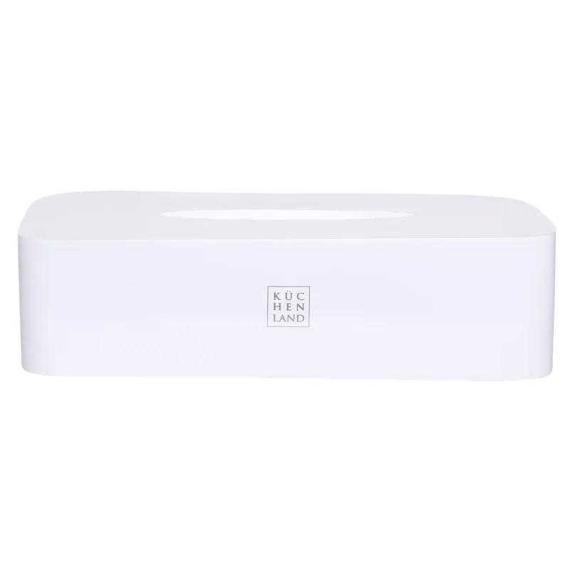Бокс-крышка для бумажных салфеток, 26х13 см, полирезин, белый, Vesta, image-0