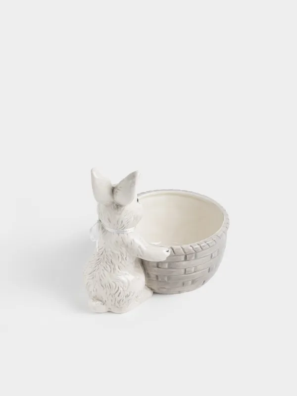 Конфетница, 22х20 см, Кролик с корзиной в цветах, Easter, image-4