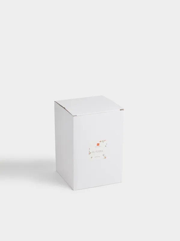 Ваза для цветов, 19 см, керамика D, молочная, Нежные цветы, El flora, image-5