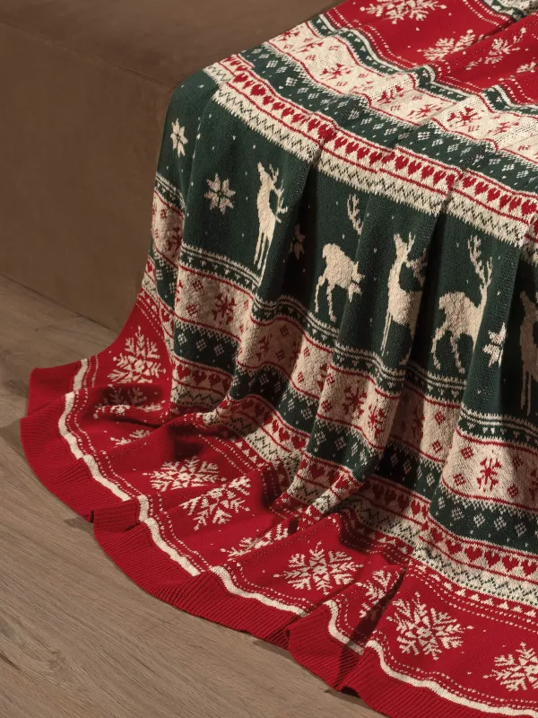 Плед, 130х170 см, хлопок, молочно-коричневый, Скандинавские узоры, Lapland print, image-3