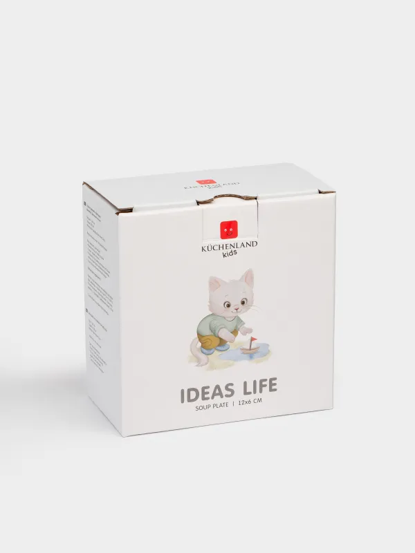 Тарелка суповая, 12х6 см, Кот с корабликом, Ideas life, image-5