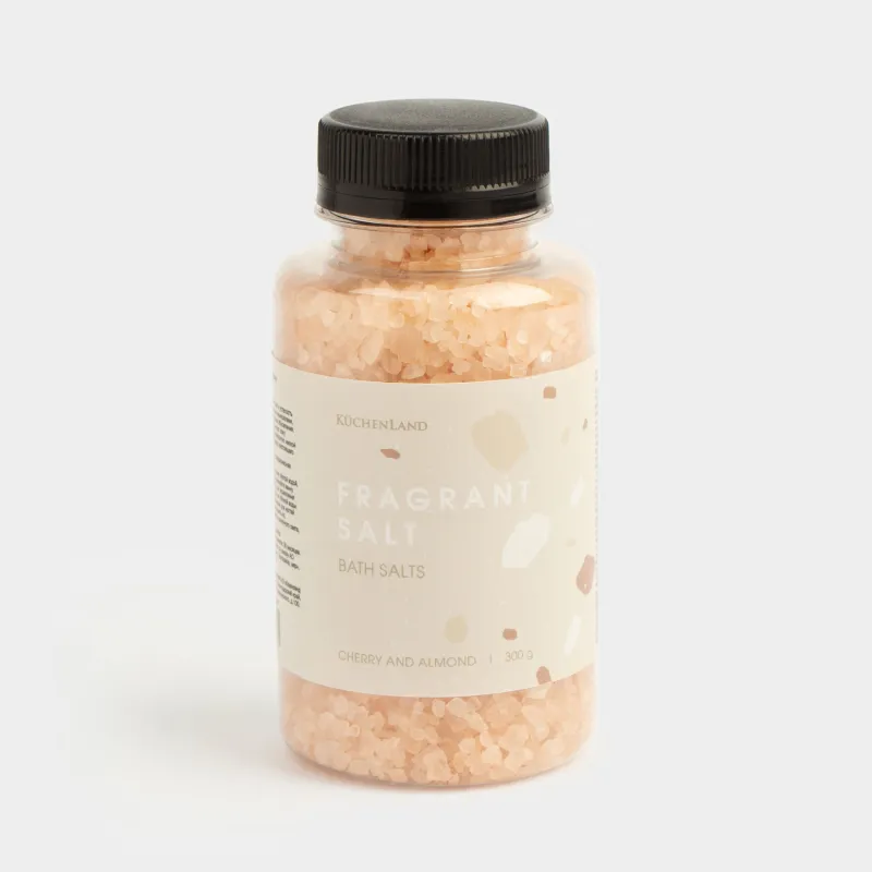 Соль для ванны, 300 гр, бежево-розовая, Вишня и миндаль, Fragrant salt