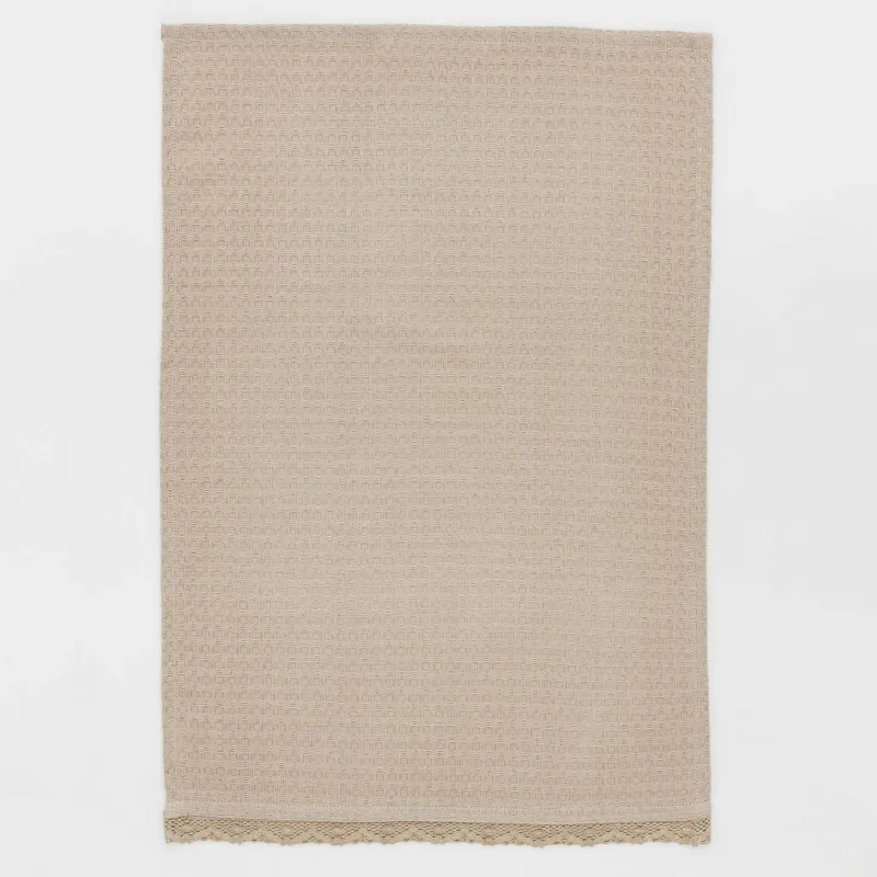 Полотенце кухонное, 40х60 см, 2 шт, с кружевом, хлопок, бежевое, Waffle, image-2