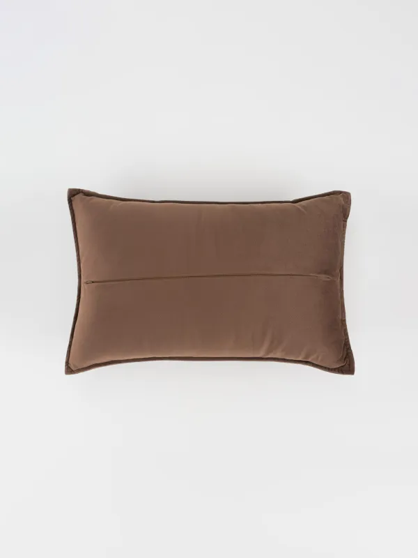 Подушка декоративная, 50х30 см, вельвет, коричневая, Awesome, Scroll, image-1