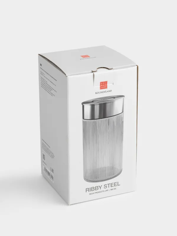 Банка для сыпучих продуктов, 980 мл, с вакуумной крышкой, Ribby steel, image-6