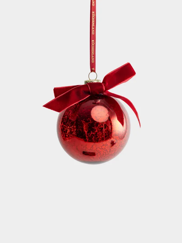 Игрушка елочная, 8 см, Шар с бантом, Ball christmas, image-1