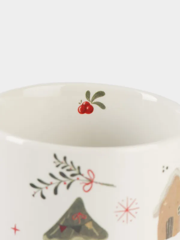 Кружка, 430 мл, фарфор N, белая, Праздничное настроение, Holiday mood, image-3