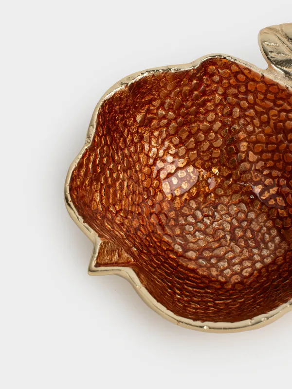 Блюдо декоративное, 20x16 см, металл, оранжево-золотистое, Апельсин, Fantastic R, image-3