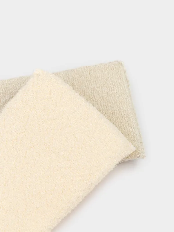 Губка для мытья посуды, 14х9 см, 2 шт, микрофибра/поролон, бежевая, Clean, image-5