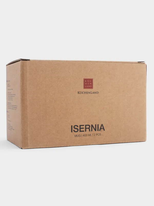 Кружка, 400 мл, 2 шт, керамика, черно-белая, в крапинку, Isernia, image-4