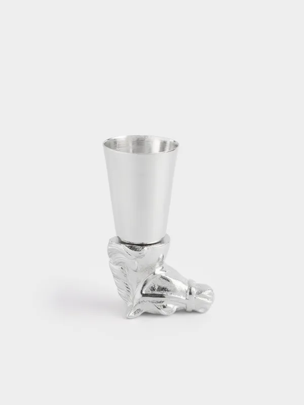 Стопка для водки, 150 мл, металл, серебристая, Конь, Horse silver, image-0