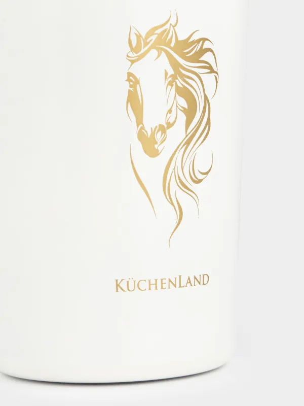 Термокружка, 350 мл, сталь/пластик, белая, Лошадь, Coffee time, image-5